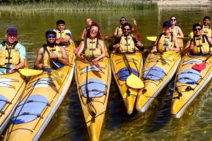 business group kayaking