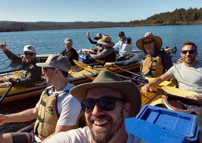 male group kayak tour